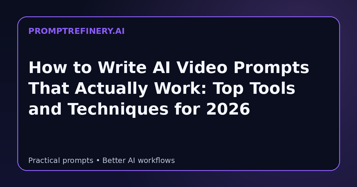 How to Write AI Video Prompts That Actually Work: Top Tools and Techniques for 2026