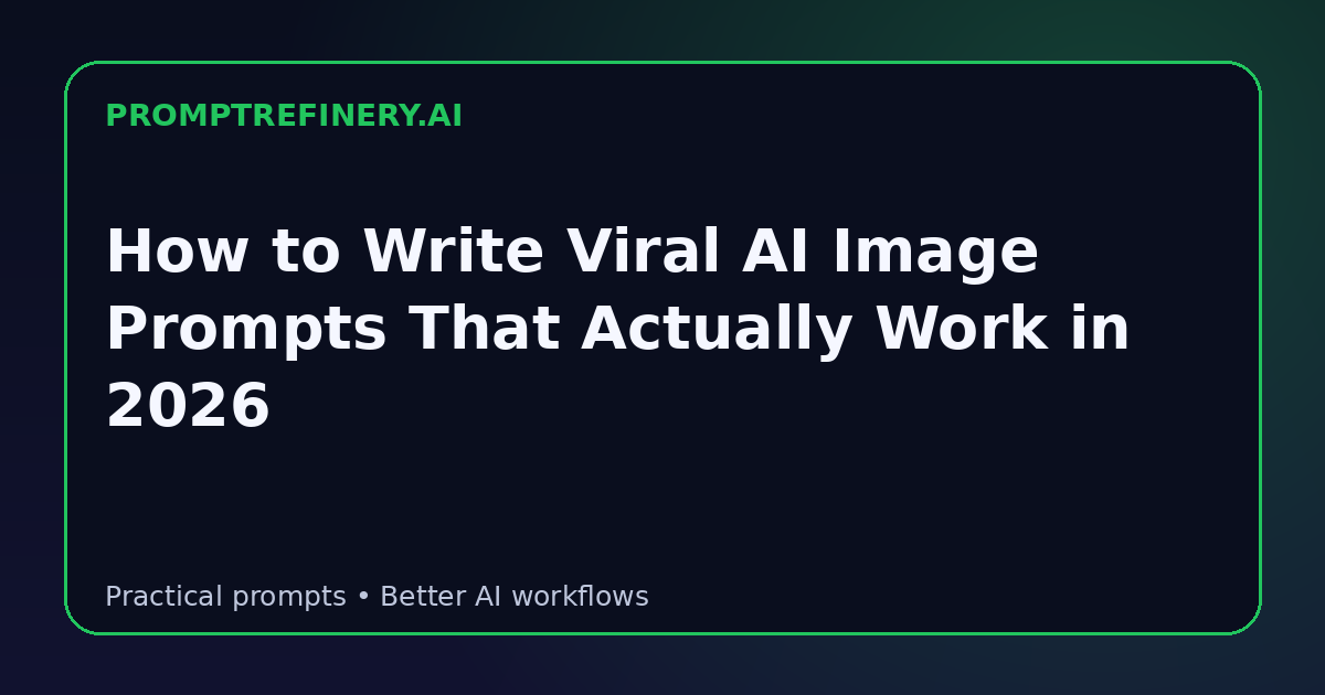 How to Write Viral AI Image Prompts That Actually Work in 2026