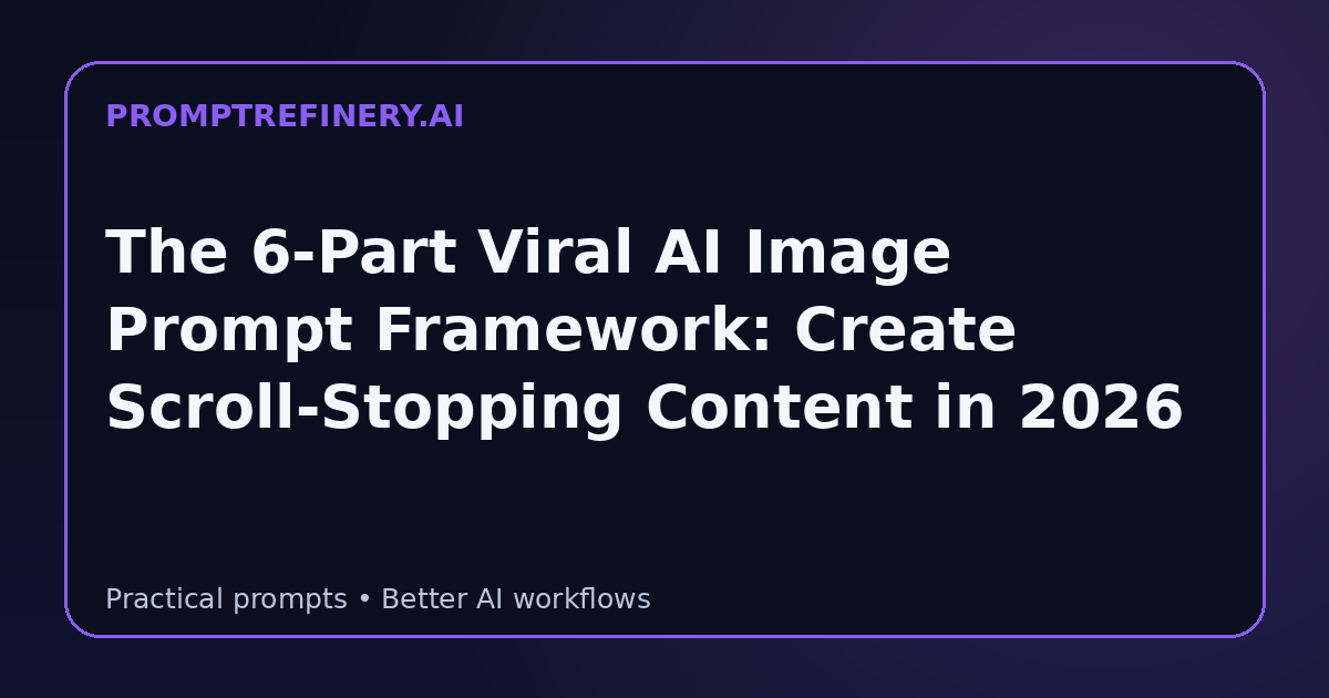 The 6-Part Viral AI Image Prompt Framework: Create Scroll-Stopping Content in 2026