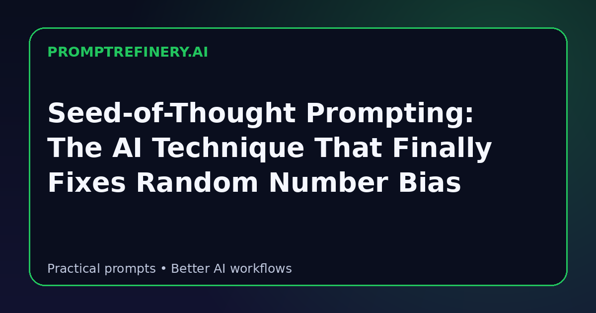 Seed-of-Thought Prompting: The AI Technique That Finally Fixes Random Number Bias