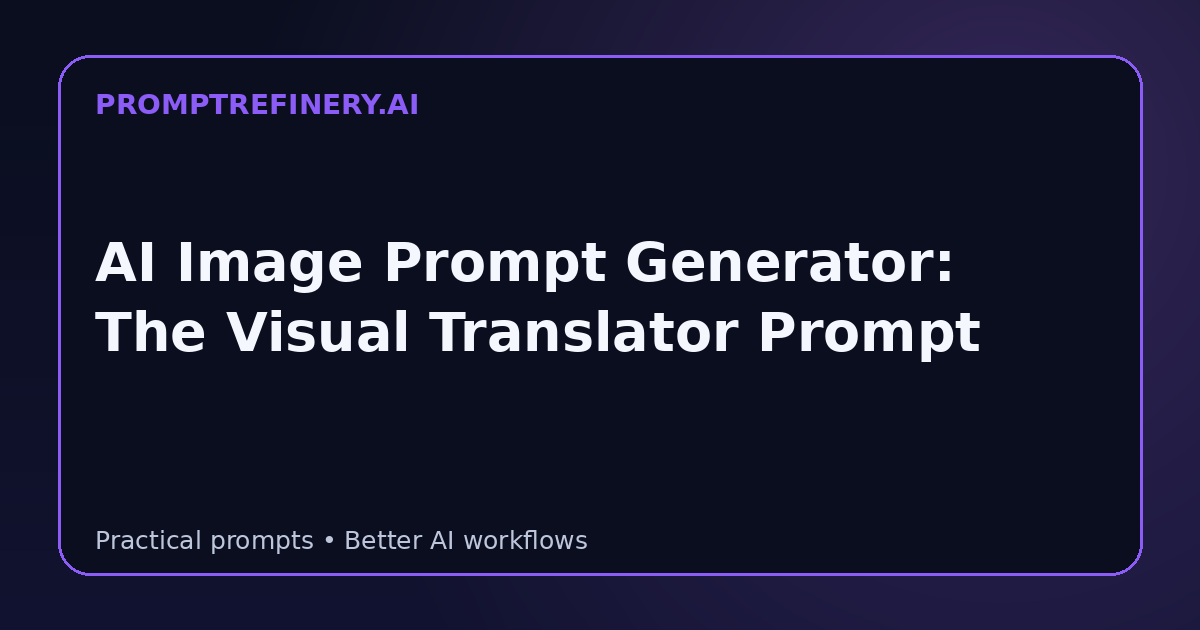 AI Image Prompt Generator: The Visual Translator Prompt