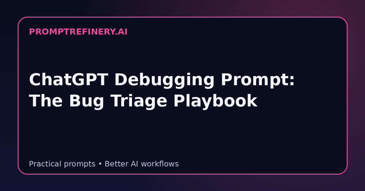 ChatGPT Debugging Prompt: The Bug Triage Playbook