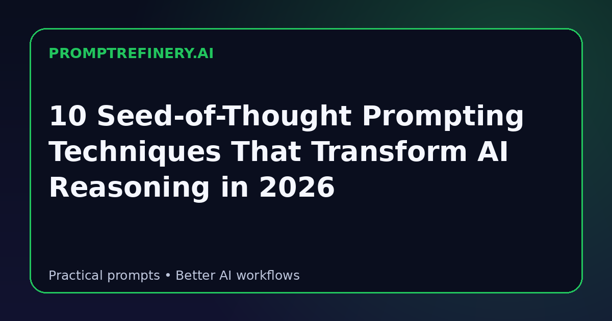 10 Seed-of-Thought Prompting Techniques That Transform AI Reasoning in 2026